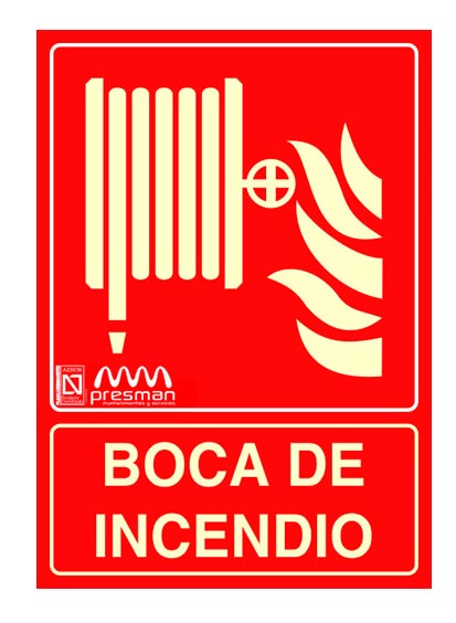 Cartel Boca de incendios equipada BIE